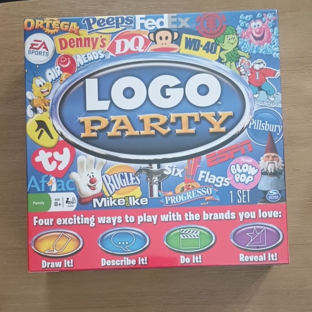 Logo Party Board Game with Colorful Design